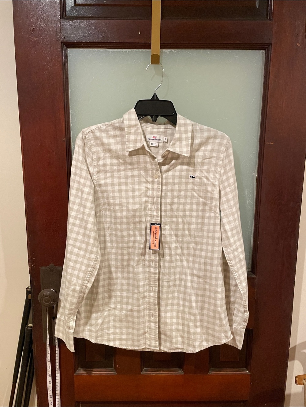 Vineyard Vines Cream and GrayPlaid Button-Down Shirt